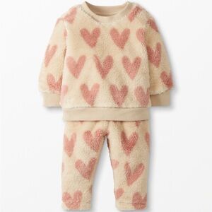 Hanna Andersson Sherpa Heart Matching Set, 2T